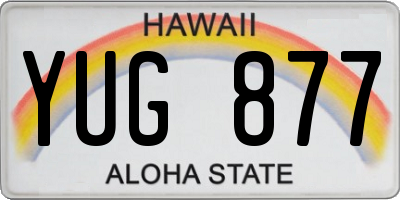 HI license plate YUG877