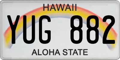 HI license plate YUG882