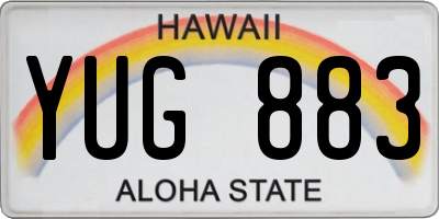 HI license plate YUG883