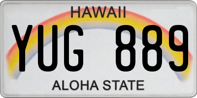 HI license plate YUG889