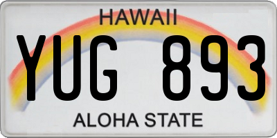 HI license plate YUG893