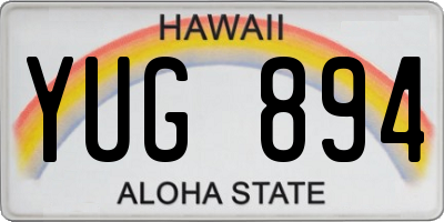 HI license plate YUG894