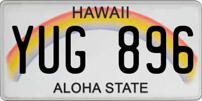 HI license plate YUG896