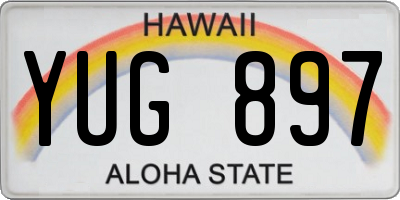 HI license plate YUG897