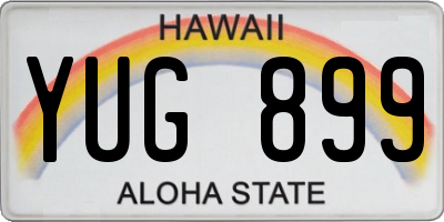 HI license plate YUG899
