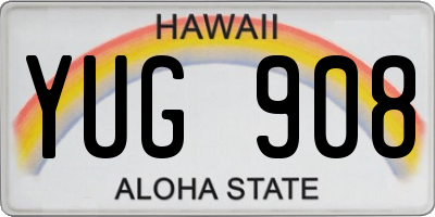 HI license plate YUG908