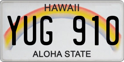 HI license plate YUG910