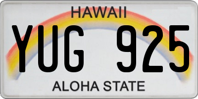 HI license plate YUG925