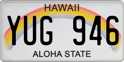 HI license plate YUG946