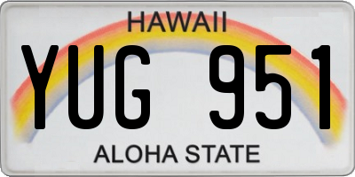 HI license plate YUG951
