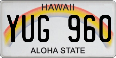 HI license plate YUG960