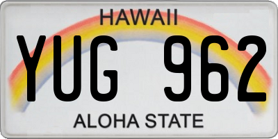 HI license plate YUG962