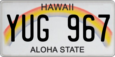 HI license plate YUG967