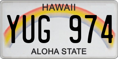 HI license plate YUG974