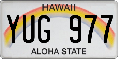 HI license plate YUG977