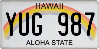 HI license plate YUG987