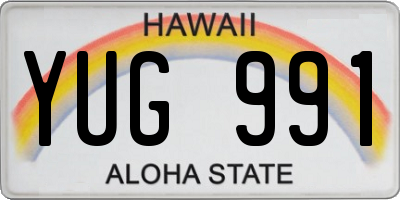HI license plate YUG991