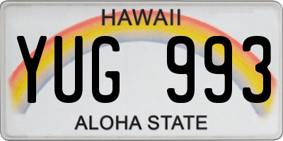 HI license plate YUG993