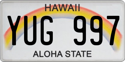 HI license plate YUG997