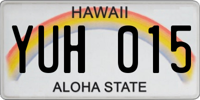 HI license plate YUH015