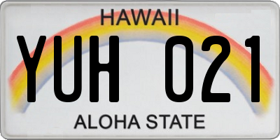 HI license plate YUH021