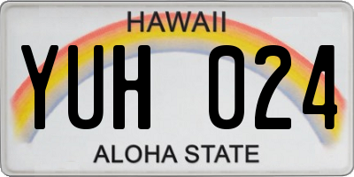 HI license plate YUH024