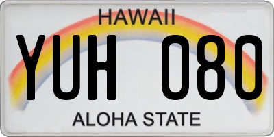 HI license plate YUH080