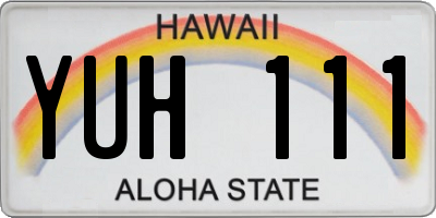 HI license plate YUH111