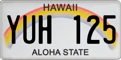 HI license plate YUH125