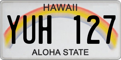 HI license plate YUH127