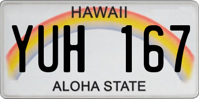 HI license plate YUH167