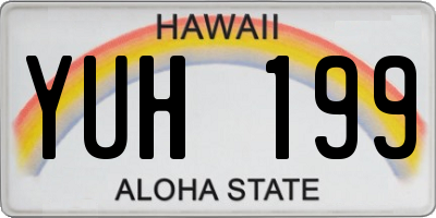 HI license plate YUH199