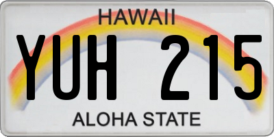 HI license plate YUH215