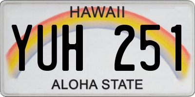HI license plate YUH251