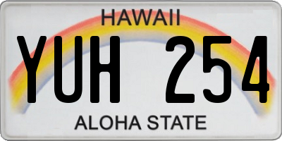 HI license plate YUH254