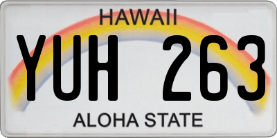 HI license plate YUH263