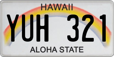 HI license plate YUH321
