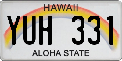 HI license plate YUH331