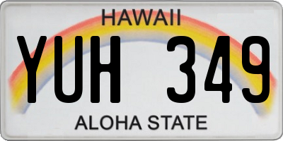 HI license plate YUH349