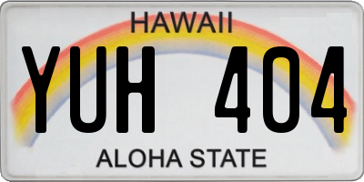 HI license plate YUH404