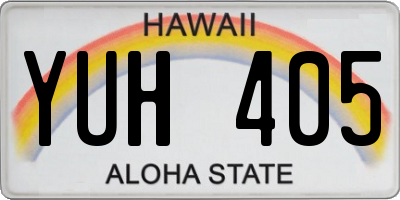 HI license plate YUH405