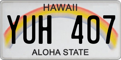 HI license plate YUH407