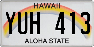 HI license plate YUH413