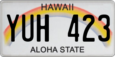 HI license plate YUH423