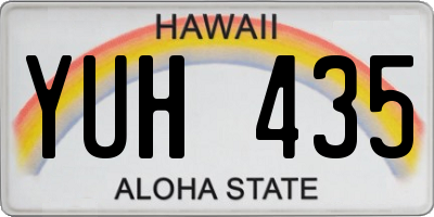 HI license plate YUH435