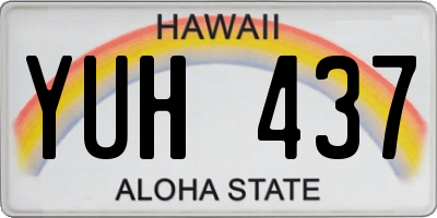 HI license plate YUH437