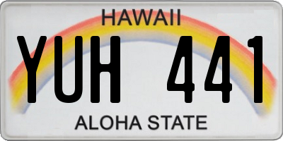 HI license plate YUH441