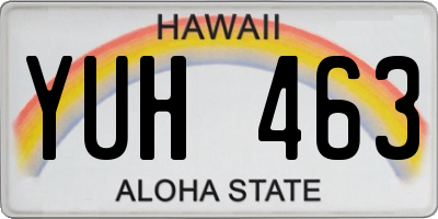 HI license plate YUH463