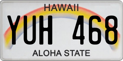 HI license plate YUH468