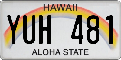 HI license plate YUH481